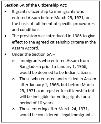 Section 6A of the Citizenship Act, 1955